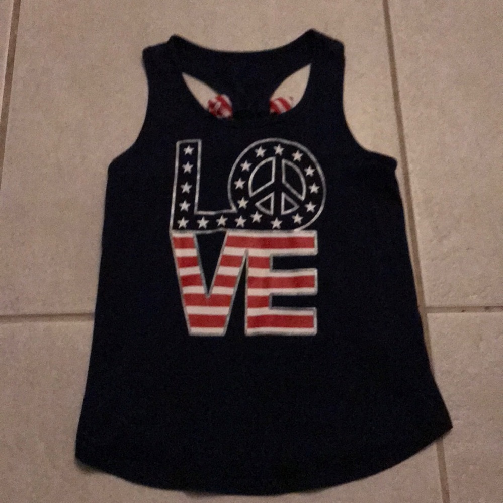 🔥Red white and blue tank size 10-12 with cute bac
